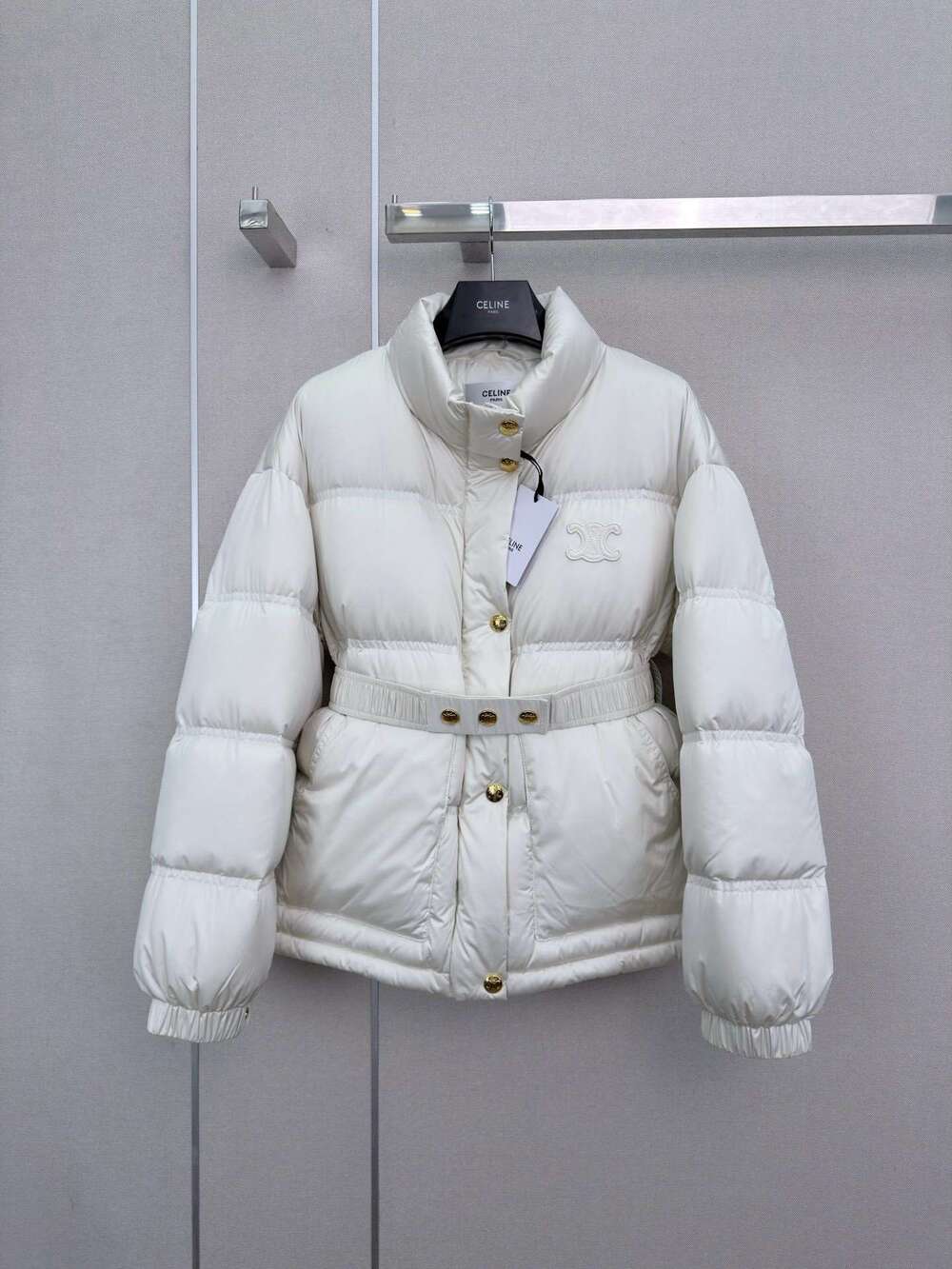 Celine Triomphe Belted Puffer Jacket